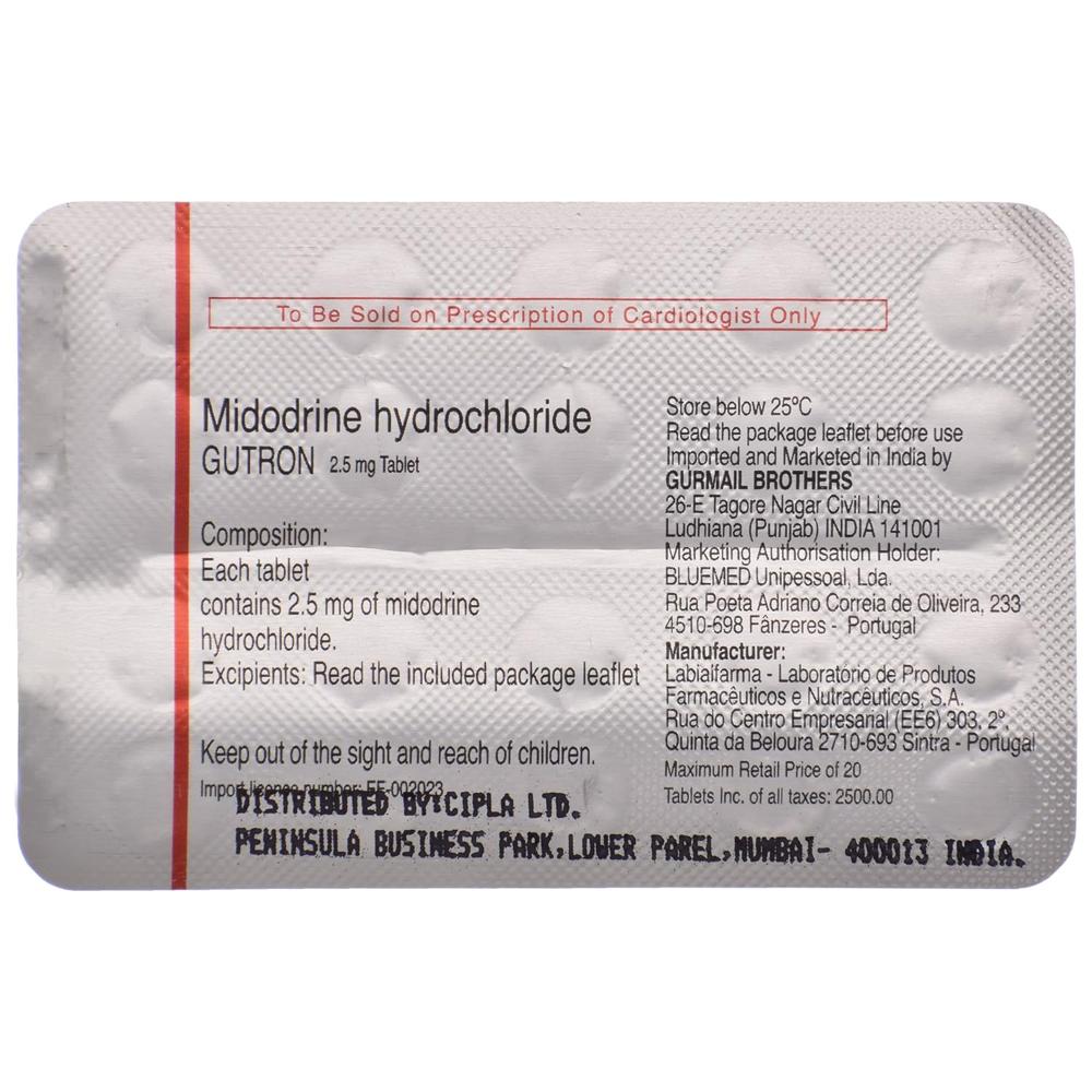 Brand Gutron (Midodrine Hydrochloride) product photo