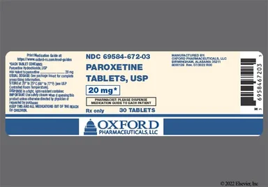 Paxil Cr (Paroxetine) product photo